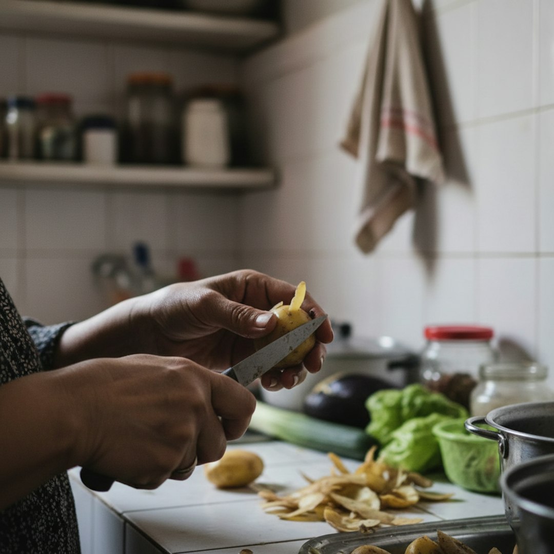 Maria S. in her home kitchen